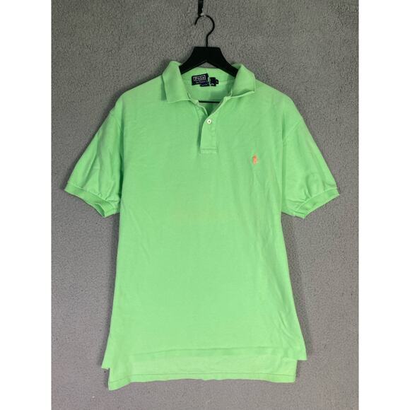 Polo Ralph Lauren Men's Vintage Polo Shirt L Kiwi Lime Green Short Sleeve - Picture 7 of 11